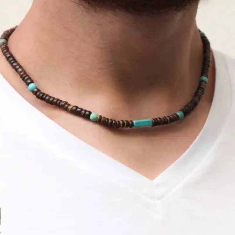 Mens Tribal Mens Summer Turquoise Necklace Mens Boho Necklace