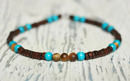 Mens Tribal Mens Summer Turquoise Necklace Mens Boho Necklace