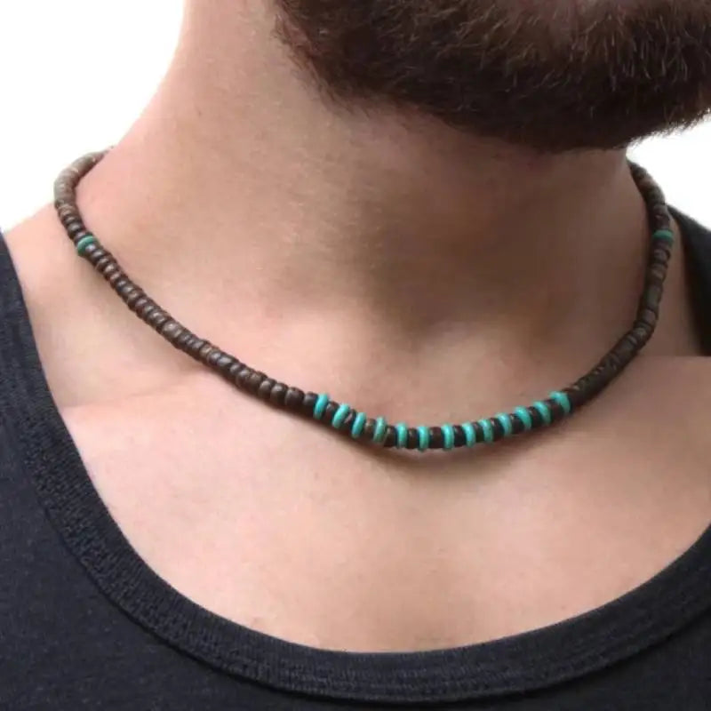 Mens Tribal Mens Summer Turquoise Necklace Mens Boho Necklace
