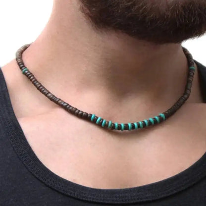 Mens Tribal Mens Summer Turquoise Necklace Mens Boho Necklace