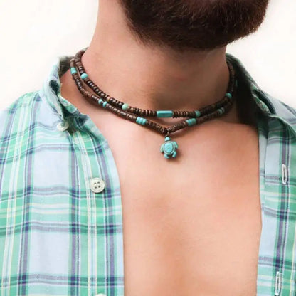 Mens Tribal Mens Summer Turquoise Necklace Mens Boho Necklace