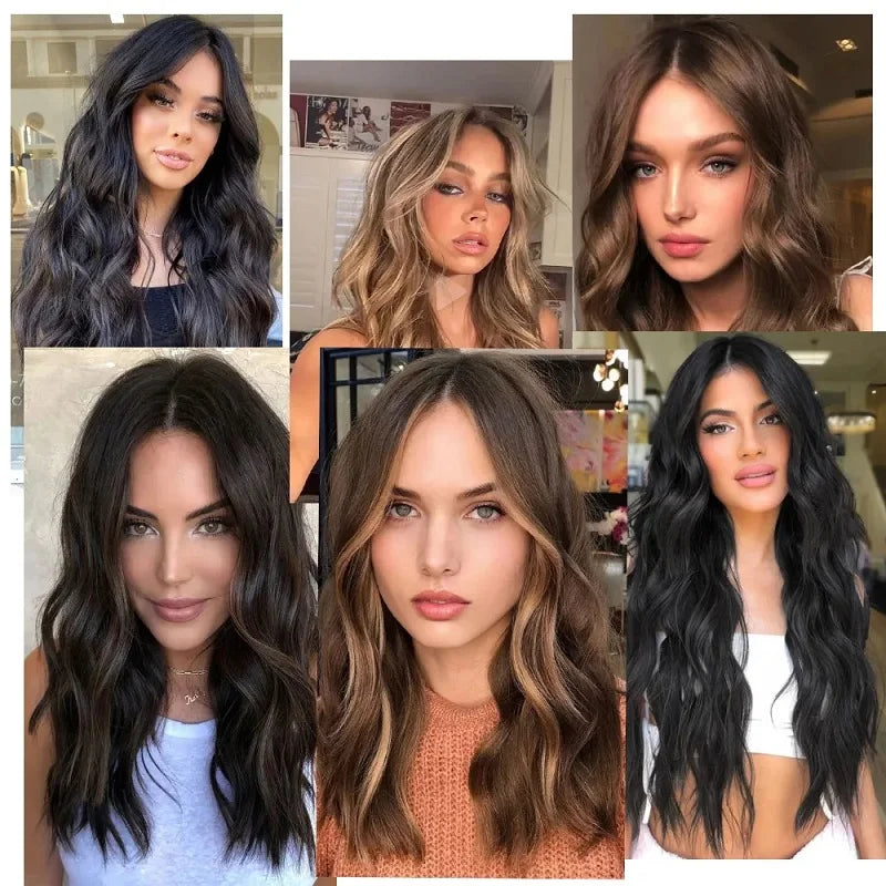 WIGSIN 24Inch Synthetic  Long Wavy Curly Clip-In Hair Extensions Hairpieces Daily Hair Accessories for Women