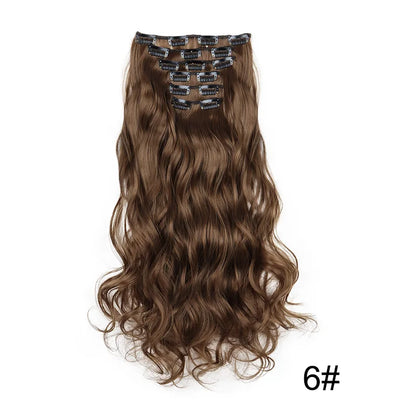 WIGSIN 24Inch Synthetic  Long Wavy Curly Clip-In Hair Extensions Hairpieces Daily Hair Accessories for Women