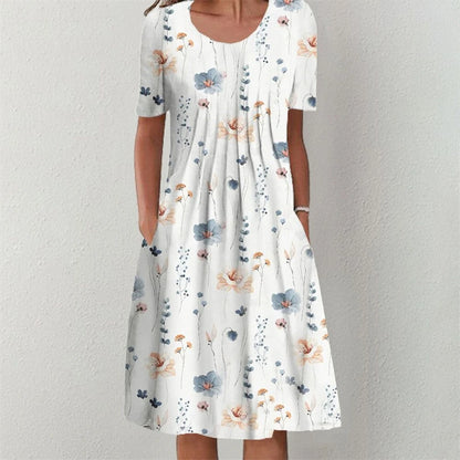 Fashion Elegant Summer Women Dress Loose Casual Dress Women Printed Dress