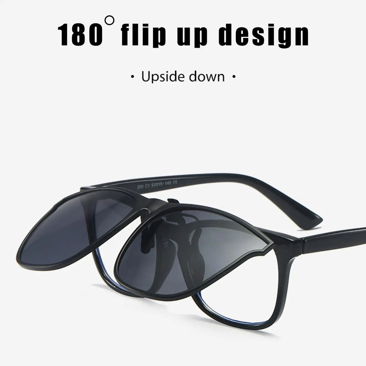 New Polarized Flip-up Sunglasses Clips Retro Big Size
