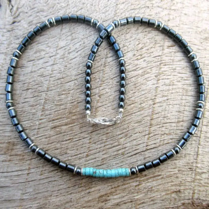 Mens Tribal Mens Summer Turquoise Necklace Mens Boho Necklace