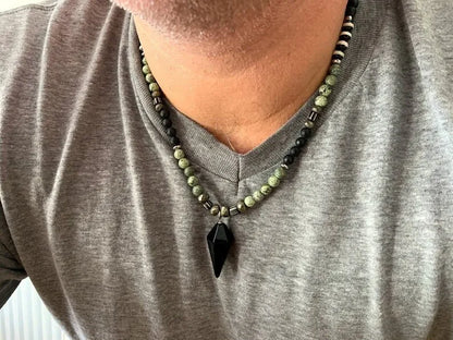 Mens Tribal Mens Summer Turquoise Necklace Mens Boho Necklace