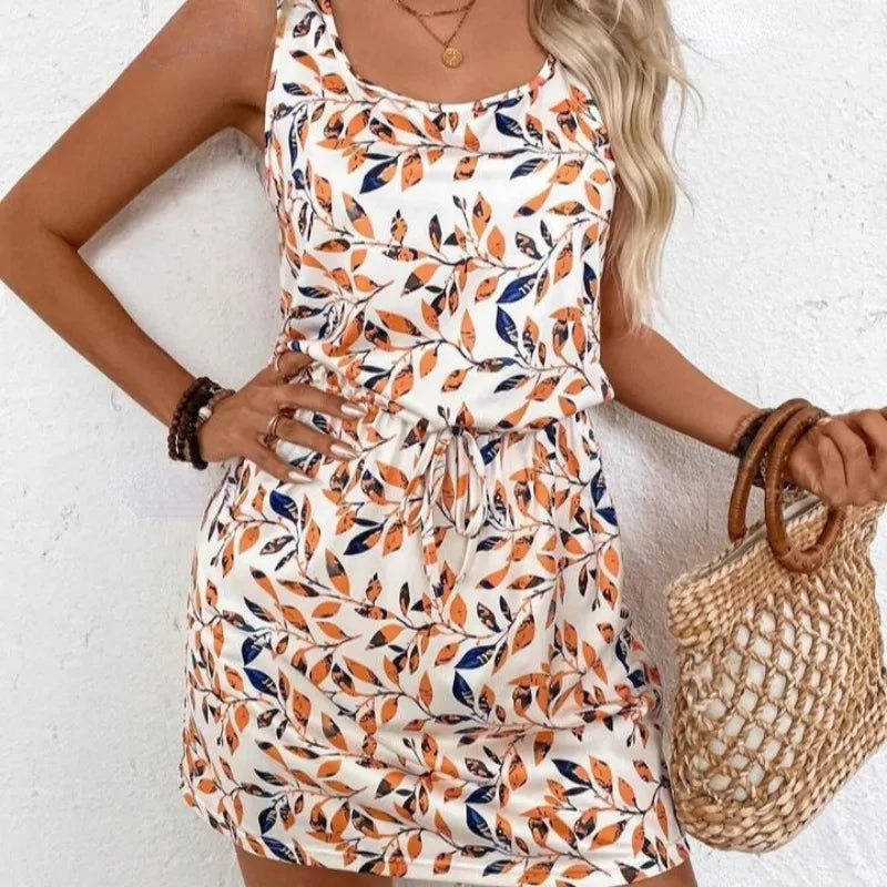 Casual Dress for Women Clothes Autumn Winter 2025 New Long Sleeve Cardigan Tops Print Tank Dress Clothing