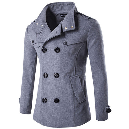 British Style Winter Coat Men's 2022 Brand New Double Breasted Trench