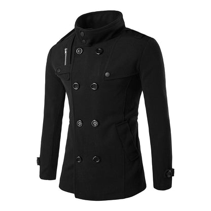 British Style Winter Coat Men's 2022 Brand New Double Breasted Trench