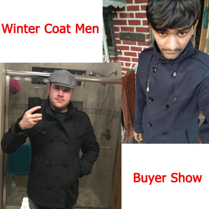 British Style Winter Coat Men's 2022 Brand New Double Breasted Trench
