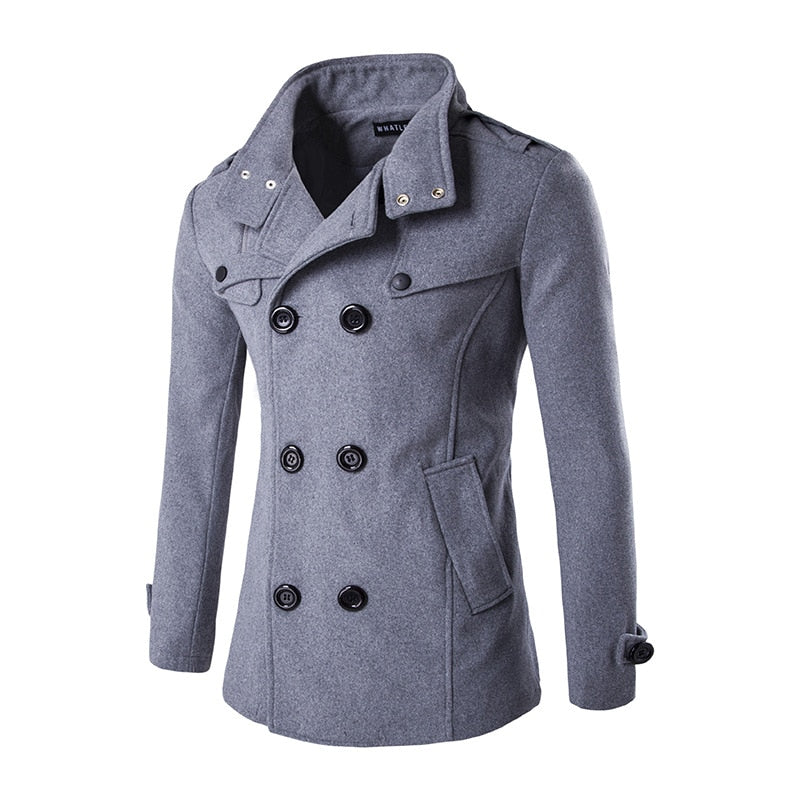 British Style Winter Coat Men's 2022 Brand New Double Breasted Trench