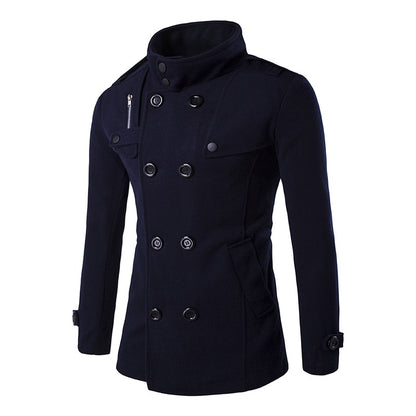 British Style Winter Coat Men's 2022 Brand New Double Breasted Trench