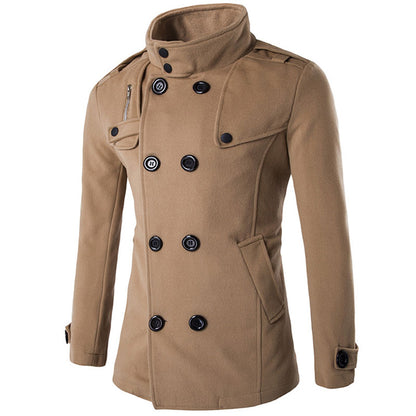 British Style Winter Coat Men's 2022 Brand New Double Breasted Trench